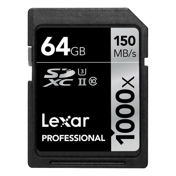 Lexar Professional 64GB SDXC UHS-II 1000x150MB//s V60 U3 C10 Flash Memory Card
